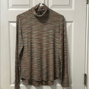 Prana Striped Multicolor Turtleneck Sweater Size Medium